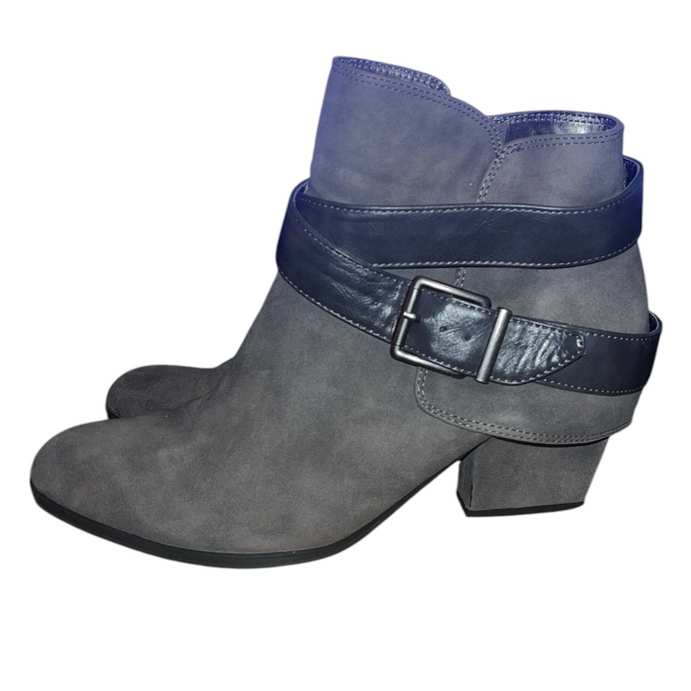 Gray Ankle Boots with darker gray Straps